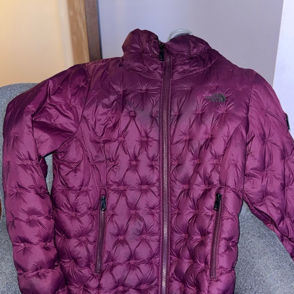 The North Face Burgundy Plum Quilted Puffer Coat Jacket